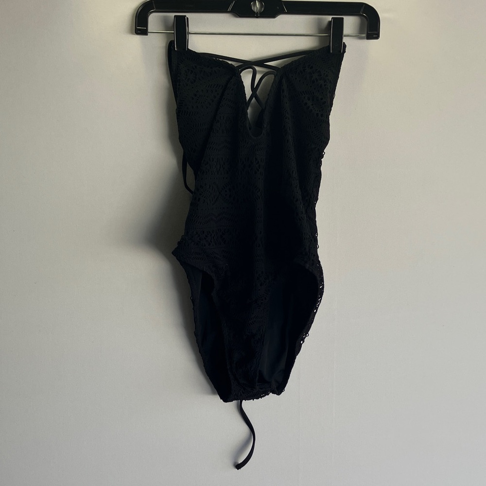 Hula Honey Black Lace One Piece Swimsuit